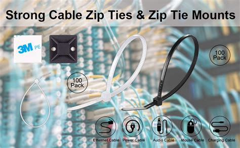 Strong Cable Zip Ties With Zip Tie Mounts Heavy Duty Wire Ties And