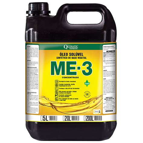 ME 3 Óleo Solúvel para usinagem Sintético Vegetal 5 L Quimatic Tapmatic