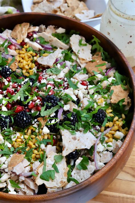 Chicken Berry Feta And Arugula Salad With Sumac Dressing Slice Of Jess