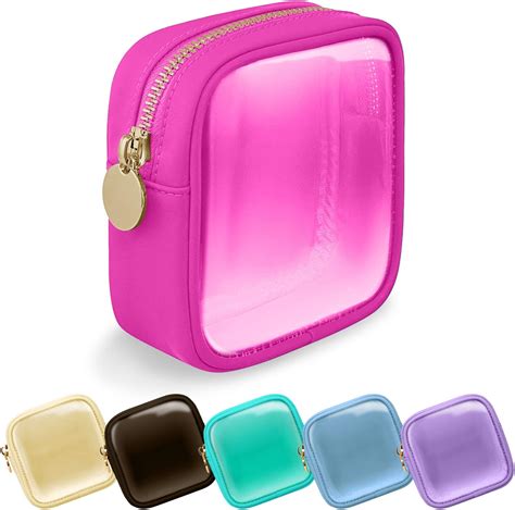 Uixizq Clear Mini Makeup Bag Small Nylon Pvc Cosmetic Travel Bag Tsa