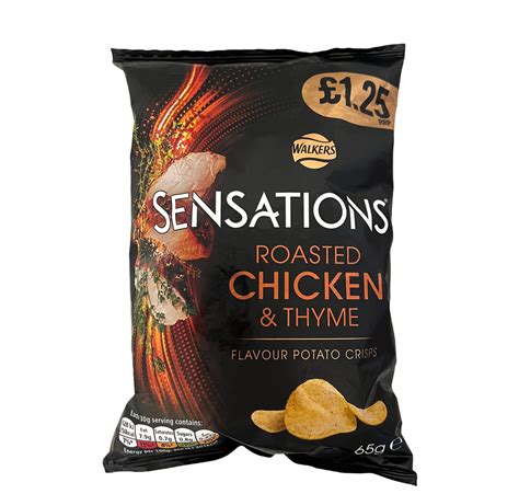 British Walkers Sensations Roasted Chicken And Thyme Flavor 65g Wild N Snacks