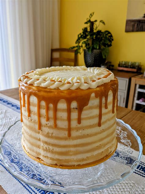 Homemade Toffee Apple Salted Caramel Cake Food