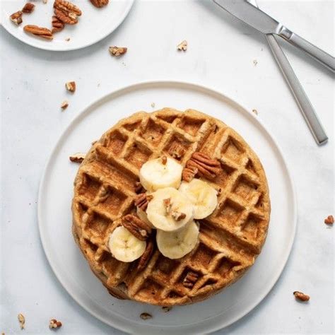 Flourless Vegan Banana Oats Waffles Banana Waffles Waffle Snacks