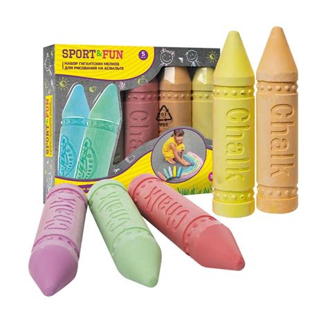 Набор гигантских мелков, Sport&Fun, 5 шт., в ассортименте - купить в ...