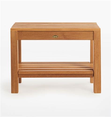 Teak Shower Bench with Shelf | Rejuvenation