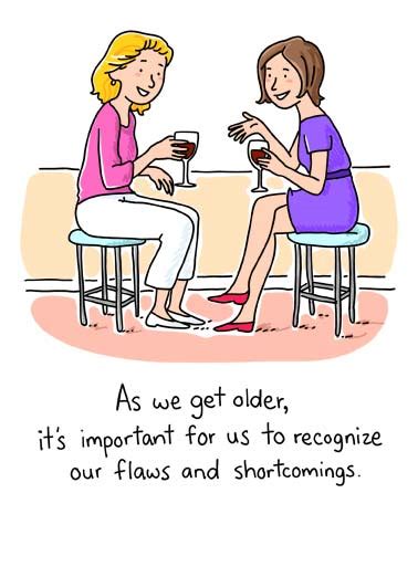 Old Lady Drinking Wine Cartoon Old Women Friends Meeting In Cafeteria