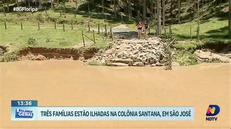 SOS Colônia Santana três famílias ilhadas após forte chuva em São José