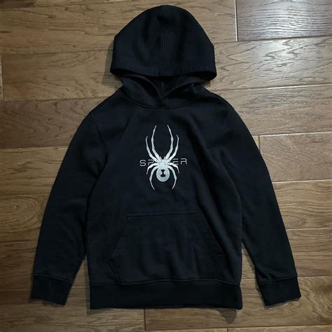 Vintage Black Spyder Hoodie Youth M Fits Xs Please Depop