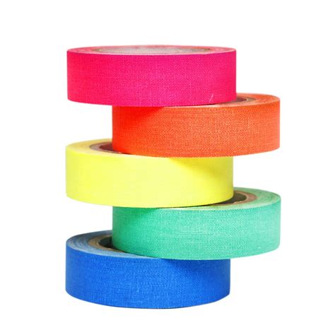 Pcs Fluorescent Gaffer Cloth Tape Colors Uv Blacklight Reactive