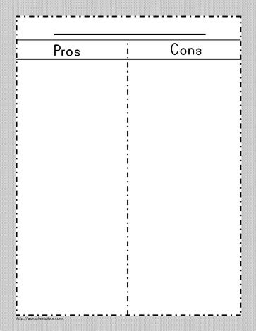 Pros and Cons Chart Blank Template - Imgflip