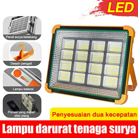 Lampu Darurat Usb Lampu Sorot Portabel Baterai Surya Senter Super