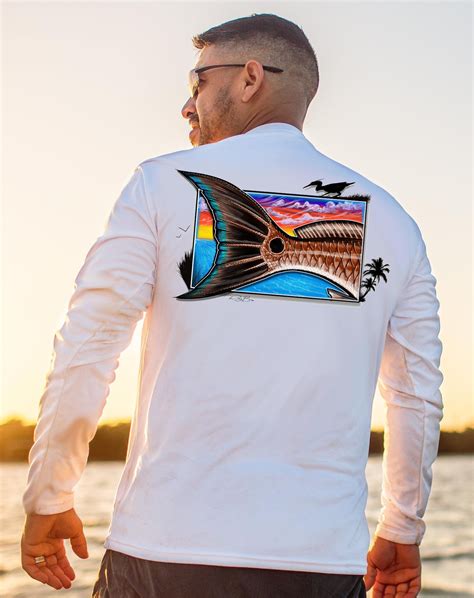 Redfish Tail Full Color Fishing Shirt Ray S Custom Art