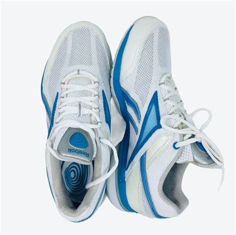 NEW Reebok Running Gym Shoes Easy Tone Smooth Fit White Blue Womens ...