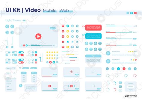 Video Player UI Elements Kit Stock Vector 2267533 Crushpixel