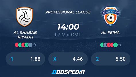 Al Shabab Riyadh Vs Al Feiha Predictions Odds Live Score Stats