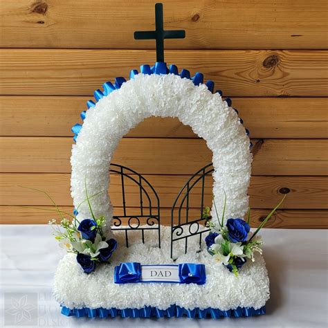 Gates Of Heaven Funeral Flowers Artificial Tribute Wreath Silk Grave