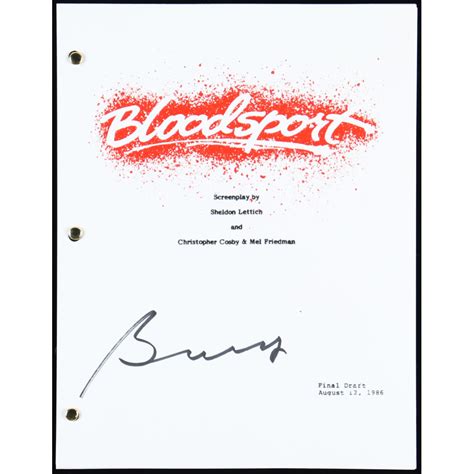 Bolo Yeung Signed "Bloodsport" Replica Movie Script Inscribed ...