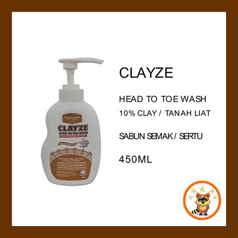 Clayze Head To Toe Wash Sabun Sertu Semak 450ml Redrusa