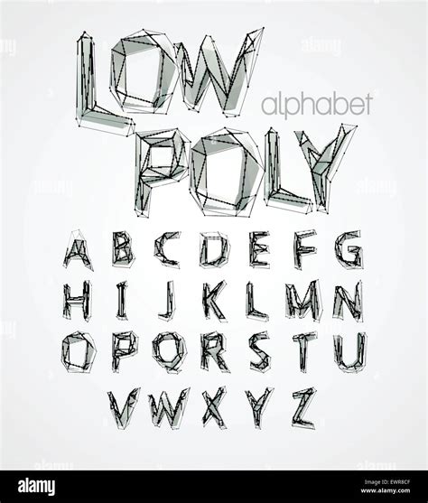 Low Poly Alphabet Font Vector Illustration Stock Vector Image Art