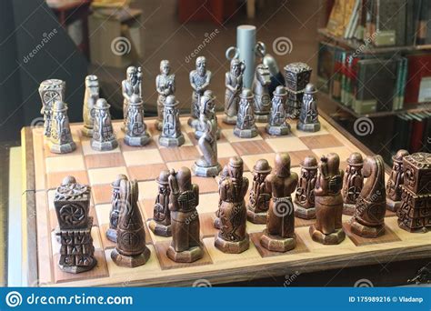 Medieval chess set stock photo. Image of pieces, chess - 175989216