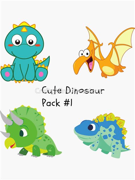 "Cute Dinosaur Stickers Pack#1" Sticker by tanveerqureshi | Redbubble