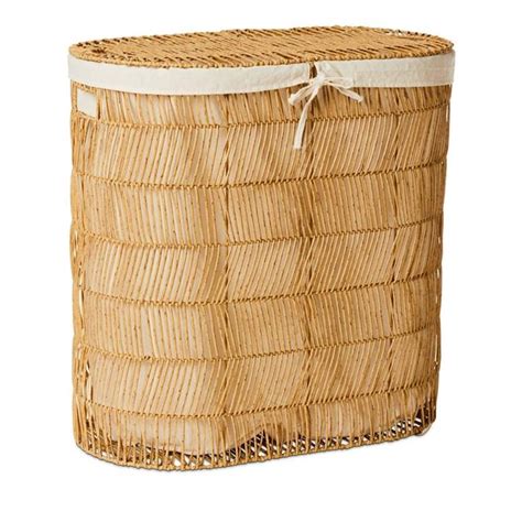 Adairs Barker Storage Range Natural Double Laundry Basket L60xw32xh60cm