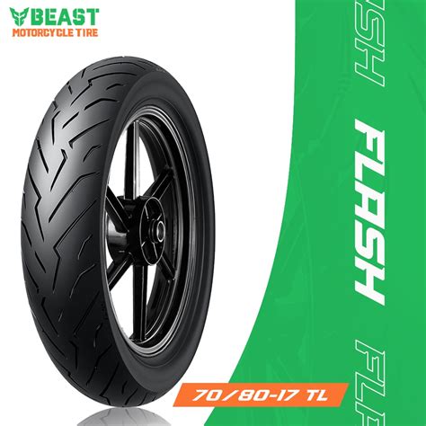 Beast Tire Flash P6240 70 80 17 TL Tubeless Motorcycle Tires Durable