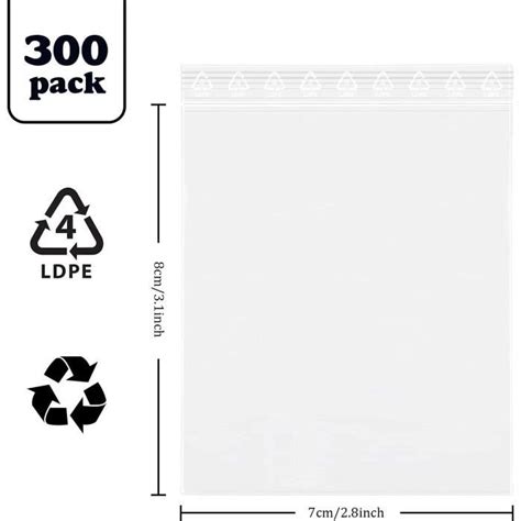 Sac Alimentaire Et Pour Sandwich 300 Sachets Zip Plastique 7X8Cm