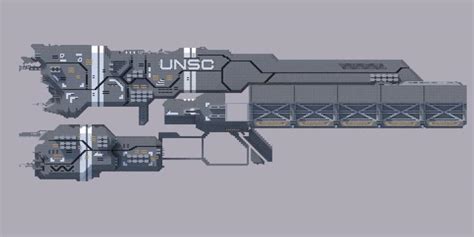 Halo Unsc Charon Class Light Frigate Minecraft Map