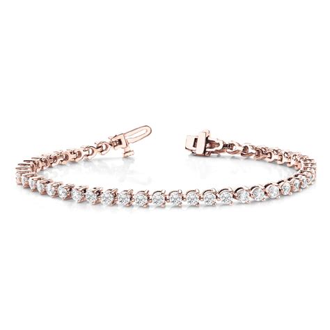 3 Prong Diamond Tennis Bracelet 1 86 Carats 19 5 Carats Rose Gold