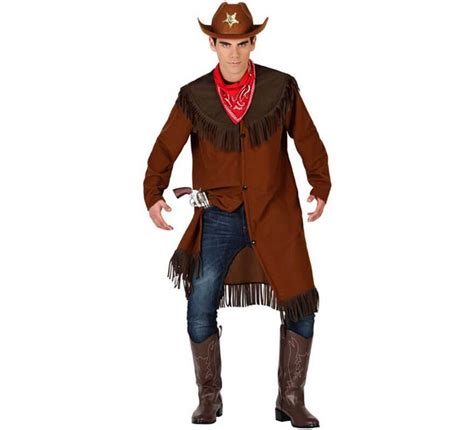 Costume Da Cowboy Marrone Con Frange Per Uomo