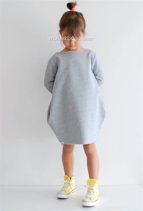 Girls oversized sweatshirt dress sewing pattern