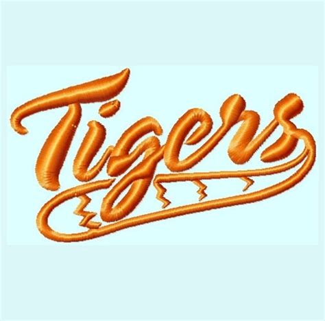 Word TIGERS with tail Embroidery Designs by LunaEmbroidery