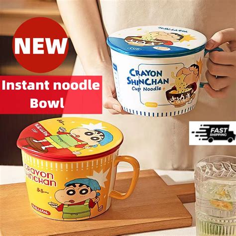 New Original Cute Japanese Instant Noodle Bowl Ceramicwith Lid Rice