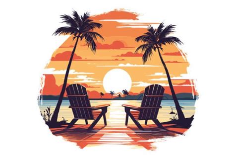 Sunset Beach Clipart Graphic by Illustrately · Creative Fabrica