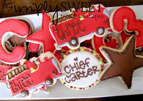 Firefighter Themed Decorated Cookies
