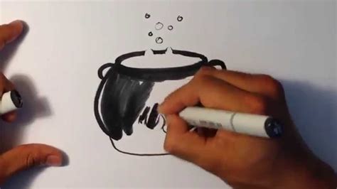 How to Draw a Witches Pot - Halloween Drawings - YouTube