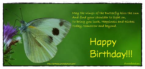 Birthday Card with Irish Blessing (May the wings of the butterfly kiss ...