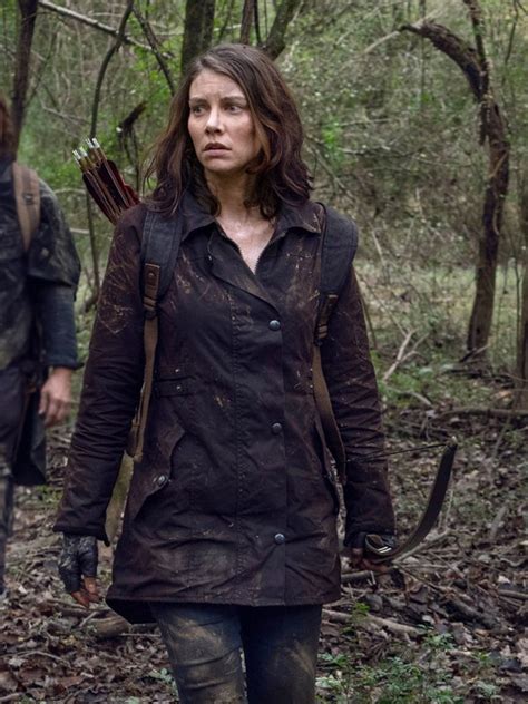 The Walking Dead Lauren Cotton Coat Maggie Rhee Brown Coat