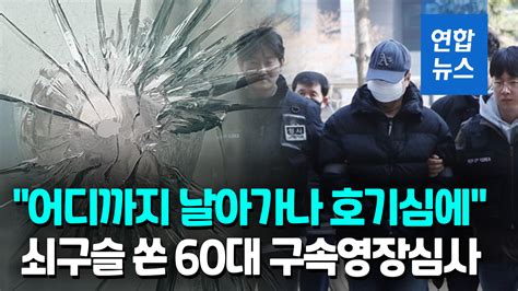 영상 쇠구슬 쏴 아파트 유리 구멍 낸 60대 영장심사죄송하냐 물으니 연합뉴스