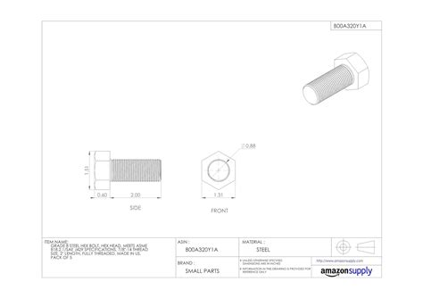 Made In US Plain Finish External Hex Drive Steel Hex Bolt Meets ASME