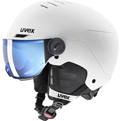 Uvex Rocket Jr Visor White Black Matt Mirror Blue Ski Helmets