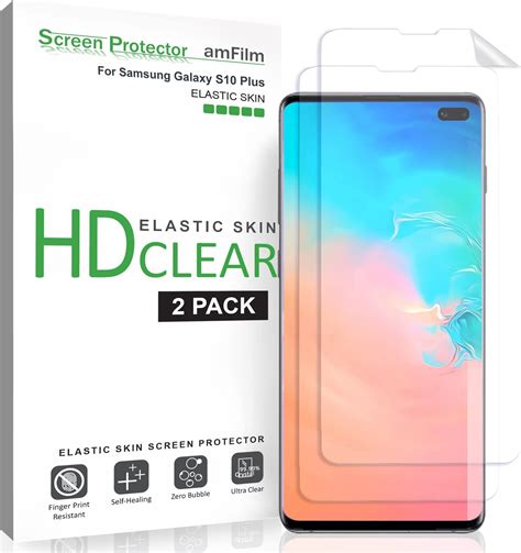 AmFilm Protector Pantalla Para Galaxy S10 Plus 2 Piezas Flexible