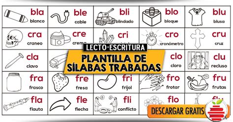 Plantilla De Las Sílabas Trabadas Para Imprimir Material Para Maestros