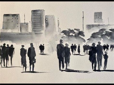 Painting Loose Watercolour Figures Crowd Watercolor Sketching