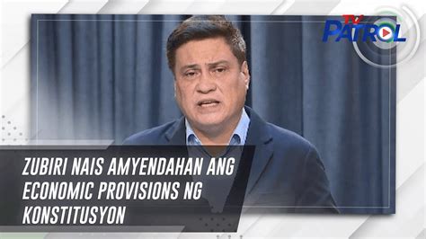 Zubiri Nais Amyendahan Ang Economic Provisions Ng Konstitusyon TV