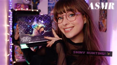 ASMR Shiny Mimikyu Paldean Fates ETB Unboxing Whispered Pokemon Card