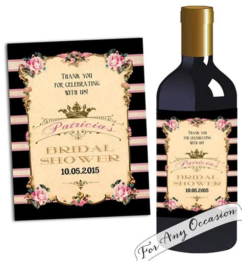 Bridal Shower Personalized Bottle Label Bridal Shower Bottle Etsy Bridal Shower Bottle