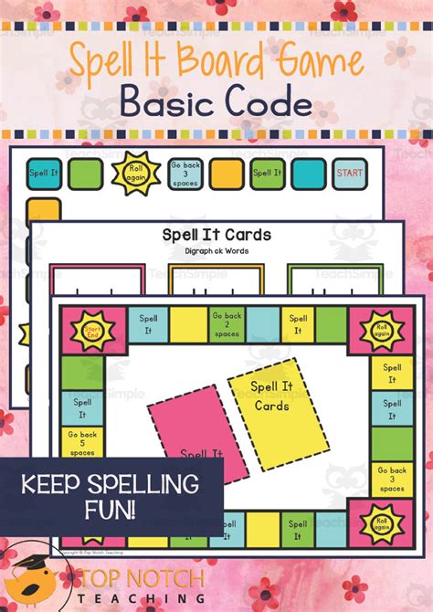 Spell It Board Game with Basic Code by Teach Simple