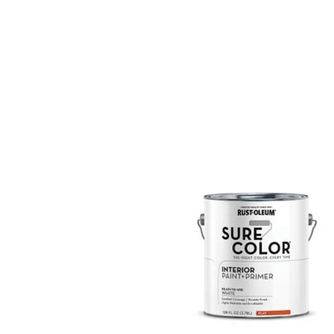 Rust Oleum® Sure Color® Interior Wall Paint Primer Flat White 128 Fl Oz Fred Meyer